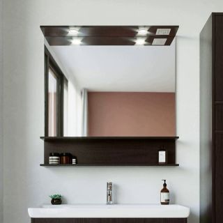 Зеркало с подсветкой Бриклаер Чили 4627125415074 80 см венге